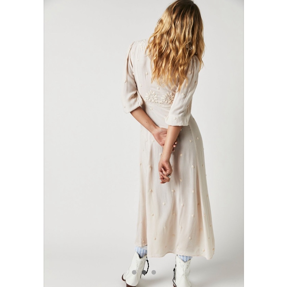 NWOT Free People Embroidered Fable Midi Dress - Picture 4 of 11